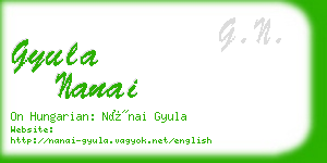 gyula nanai business card